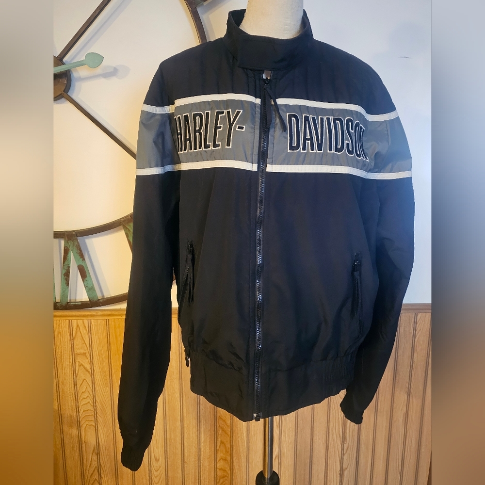 Harley-Davidson Black and Gray Motor Cycles Jacket